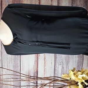 NWT DRAPER JAMES BLACK TIE NECK FLOUNCE SHIFT DRESS
